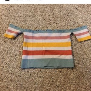 Knit off the shoulder crop top